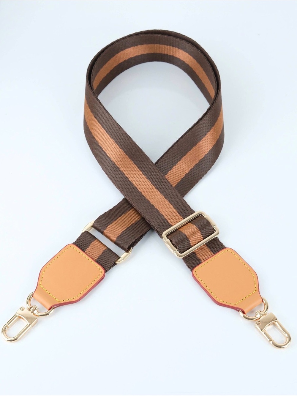 Brown Stripe Wide Adjustable Replacement Shoulder/Crossbody Strap